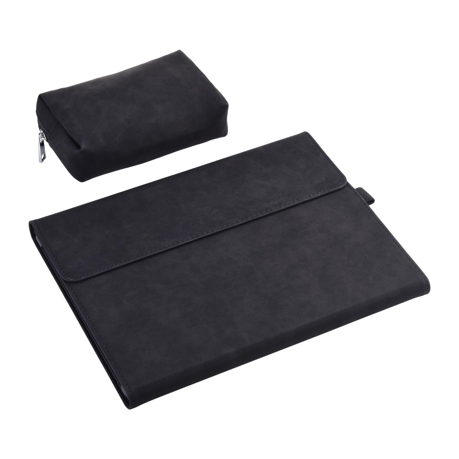 Black Leather Tablet Case For Microsoft Surface Pro X With Power Bag - 13 Inch-1915197457768255495