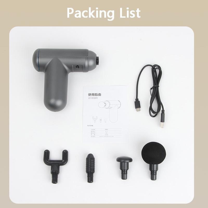 Compact Vibrating Fascia Massage Gun - Gray-1915198121172930566