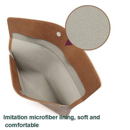 13.3 Inch Laptop Sleeve - Litchi Pattern Pu Leather - Black-1915197946689884163