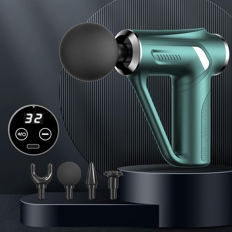 Electric Triangular Fascia Massage Gun - Green Lcd-1915196520576192519