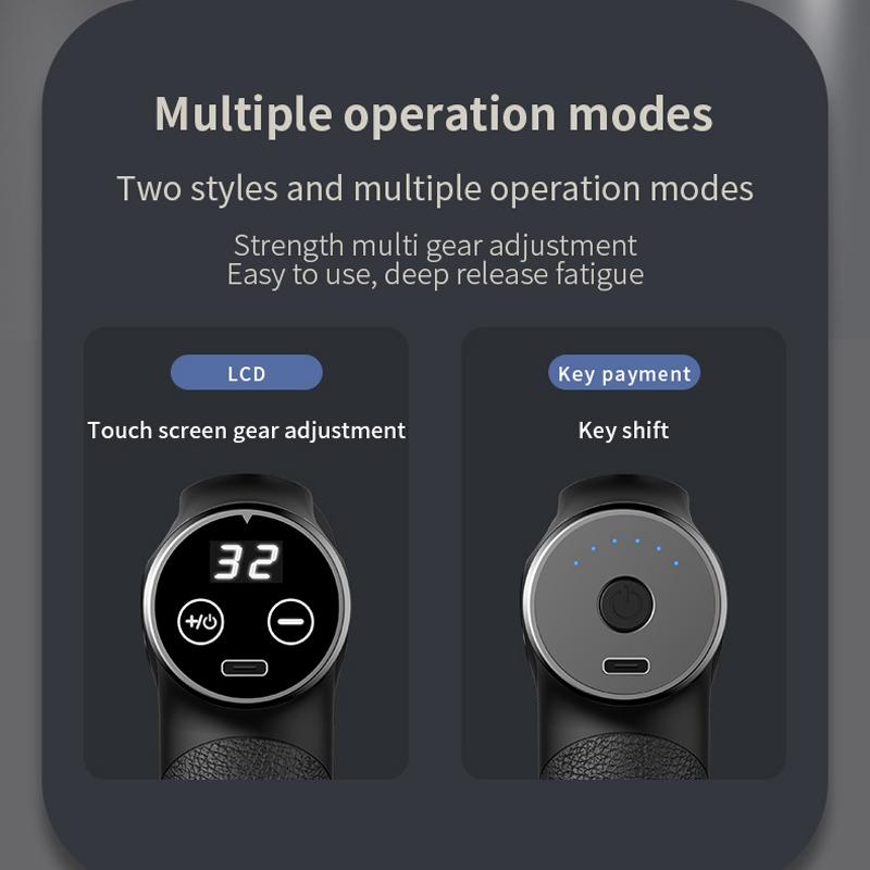 Electric Triangular Fascia Massage Gun - Silver Button Style-1915196972252401668