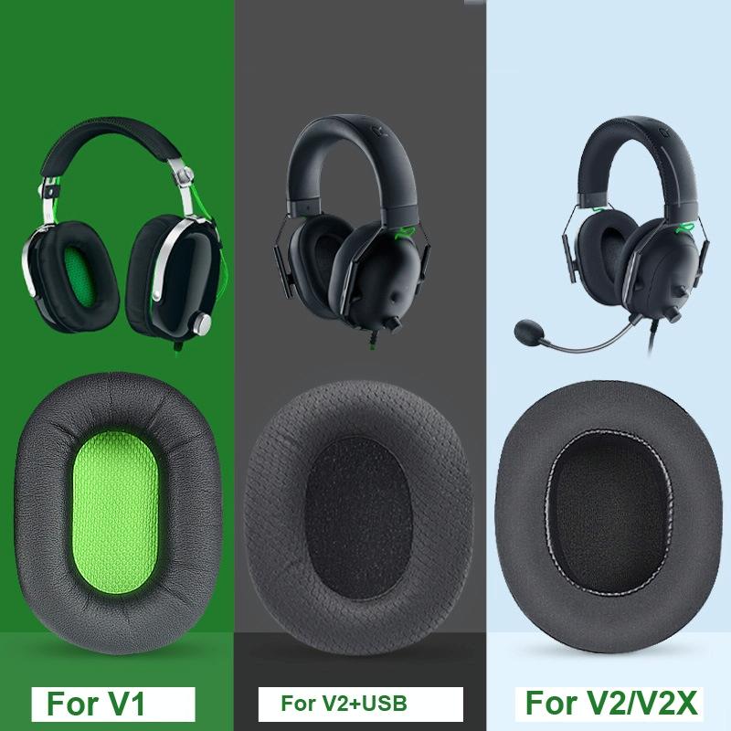 Black Gel Earpads For Razer Blackshark V2 X / Usb Headset - 1 Pair-1915198084971892737