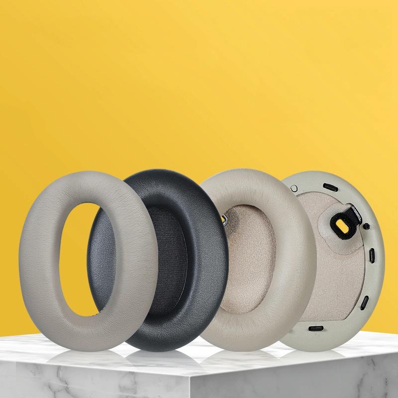 2-Pack Leather Earpads For Sony Wh-1000Xm4 - Black With Buckle-1969996466982359041