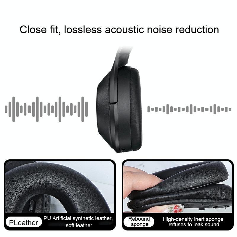 2-Pack Leather Earpads For Sony Wh-1000Xm4 - Black With Buckle-1969996466982359044