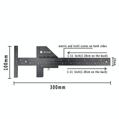 Multifunctional Aluminum Alloy Marking Ruler - T Type-1964932194187218946