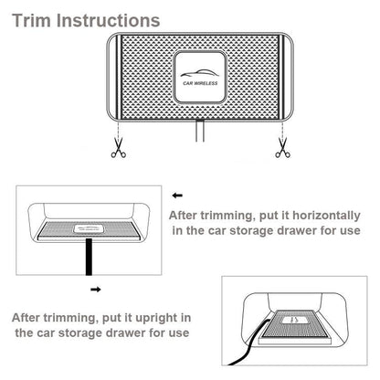 15W Qi Car Wireless Charging Pad - 30Cm Short Cable Anti-Skid-1915198260776144901