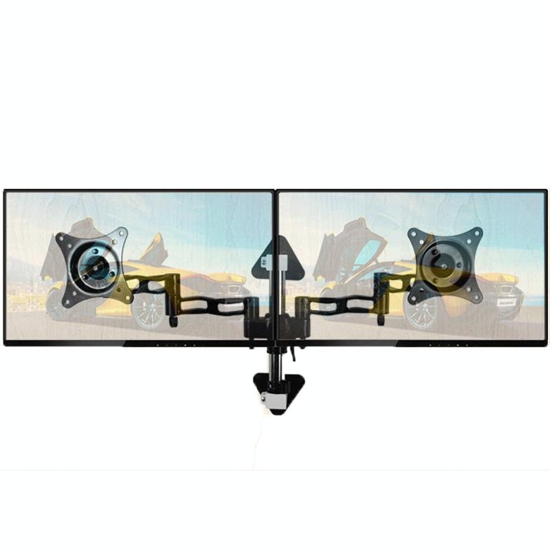 Wall-Mounted Dual Screen Computer Bracket For Splicing-1964932222448439302
