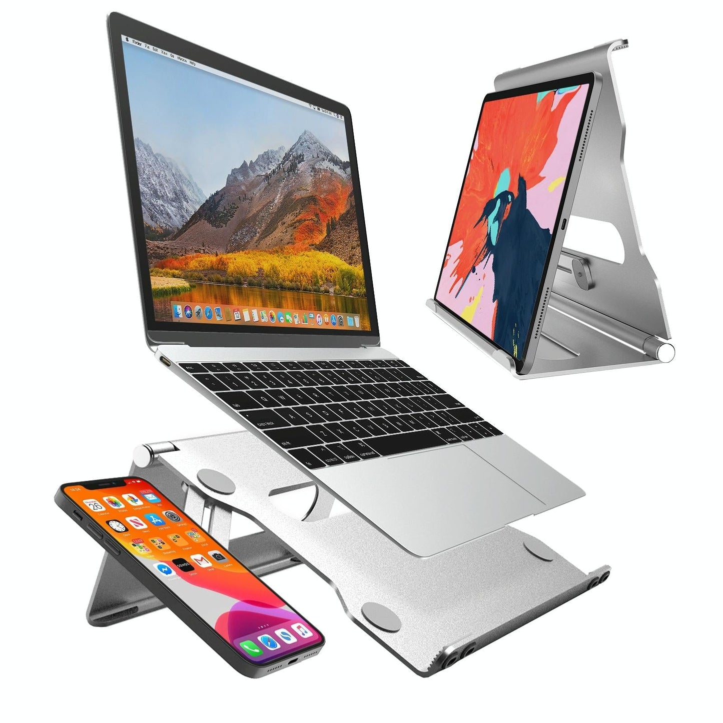 Foldable Laptop Stand - Aluminum Alloy Silver-1964932206380060672
