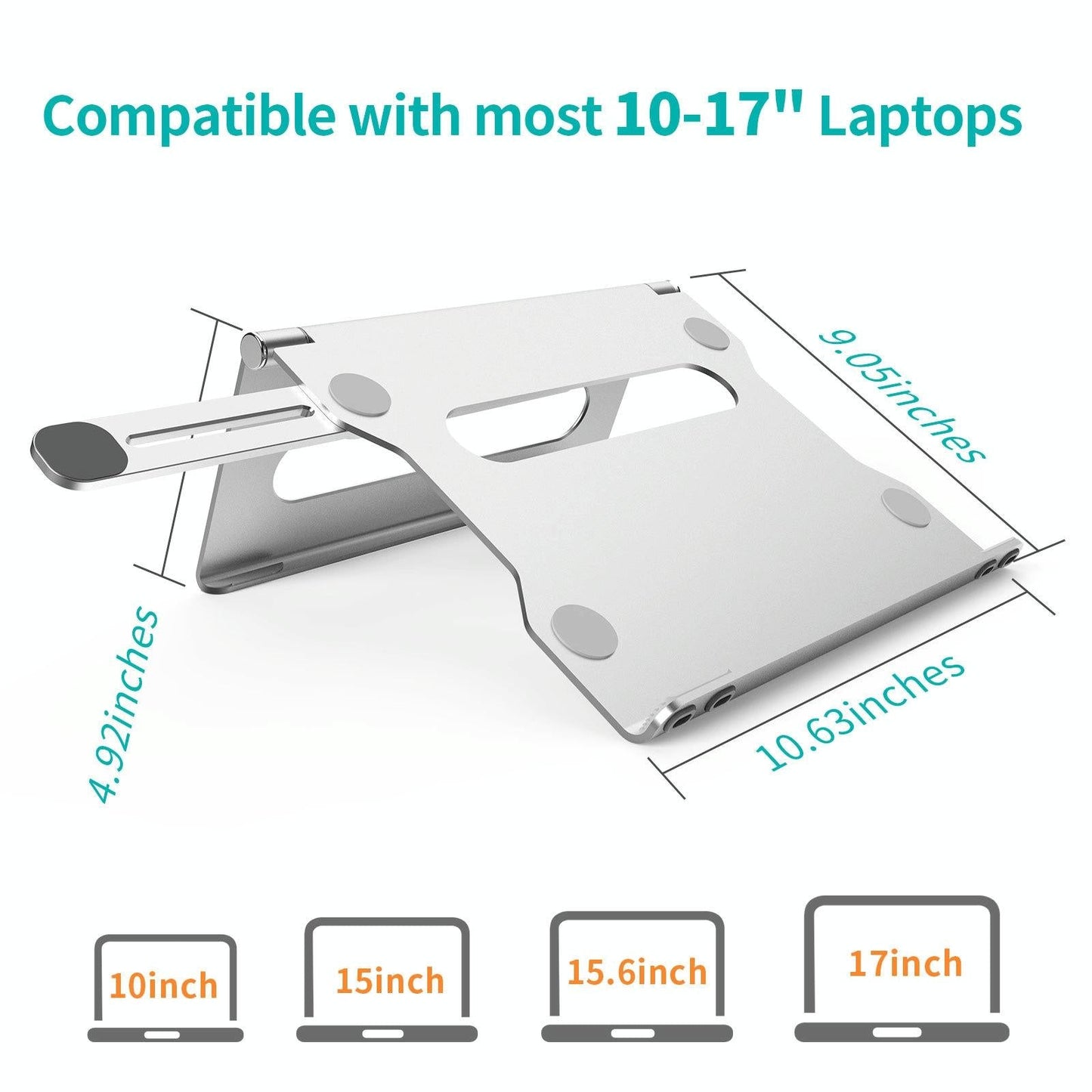 Foldable Laptop Stand - Aluminum Alloy Silver-1964932206380060673