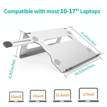 Foldable Laptop Stand - Aluminum Alloy Silver-1964932206380060673