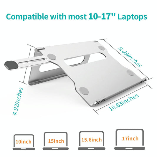 Foldable Laptop Stand - Aluminum Alloy Silver-1964932206380060673
