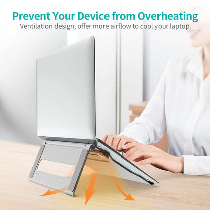 Foldable Laptop Stand - Aluminum Alloy Silver-1964932206380060675