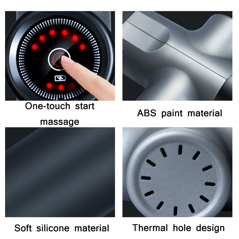 Portable Rechargeable Muscle Massager - Grey Handbag-1915196899451867138