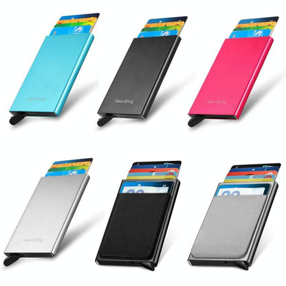 Automatic Pop Up Card Holder Wallet - Gray Metal-1915197447563513856