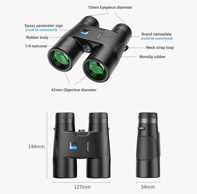 Autofocus 10X42 Binoculars - Fixed Focus Black-1915196823212003331