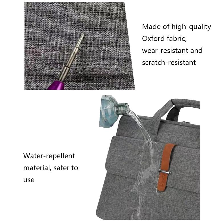 15-15.6 Inch Multifunctional Laptop Bag - Durable Gray Shoulder / Handheld-1915196726722039812