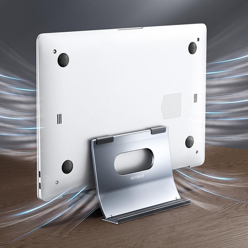 Grey H-Type Alloy Laptop Storage Rack - Automatic Gravity-1964932197181952001