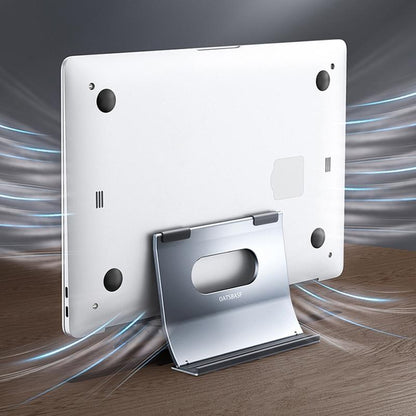 Grey H-Type Alloy Laptop Storage Rack - Automatic Gravity-1964932197181952001