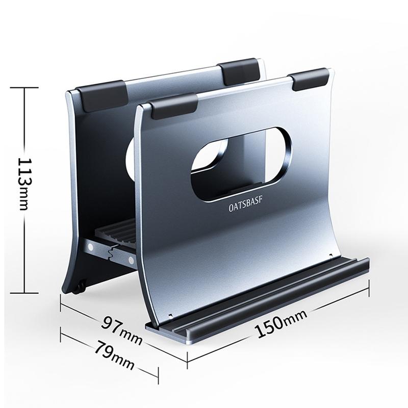 Grey H-Type Alloy Laptop Storage Rack - Automatic Gravity-1964932197181952002