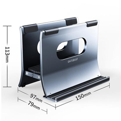 Grey H-Type Alloy Laptop Storage Rack - Automatic Gravity-1964932197181952002