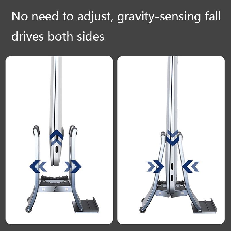 Grey H-Type Alloy Laptop Storage Rack - Automatic Gravity-1964932197181952003