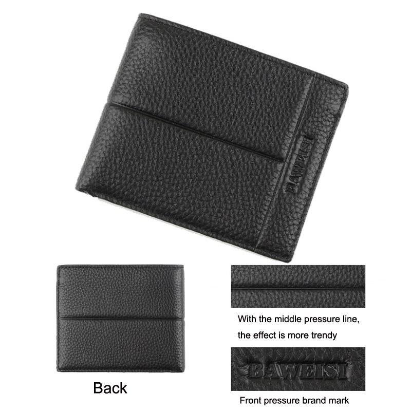 Rfid-Blocking Men Wallet With Card Holder By Baweisi - Black-1915197798484152322