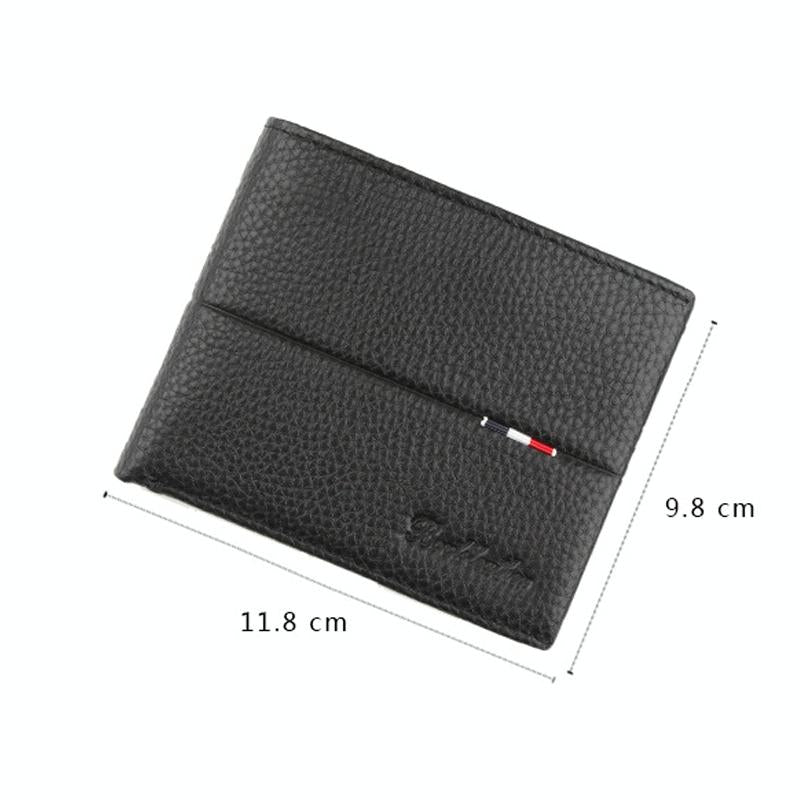 Rfid Men Short Wallet With Card Slots - Black-1915197283536867329