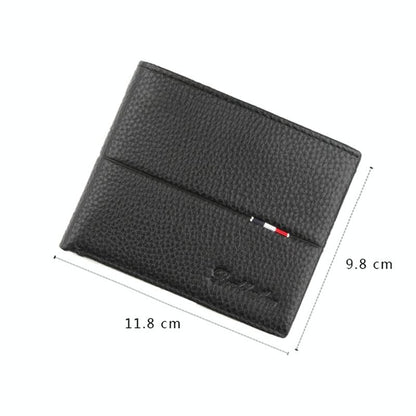 Rfid Men Short Wallet With Card Slots - Black-1915197283536867329