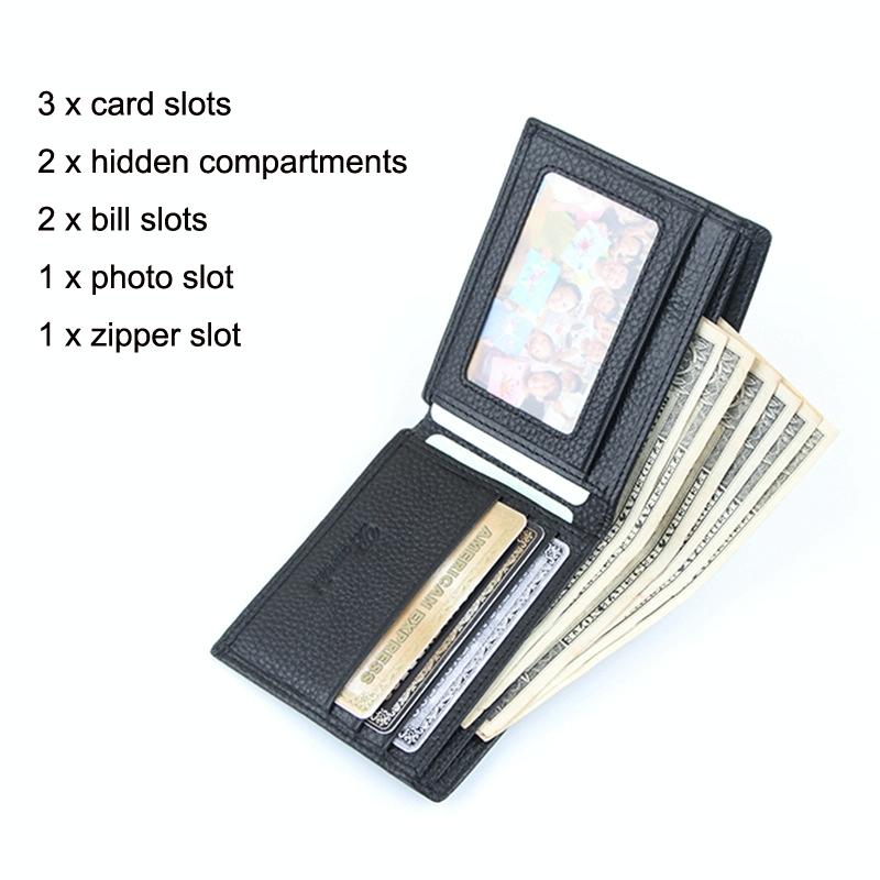 Rfid Men Short Wallet With Card Slots - Black-1915197283536867331