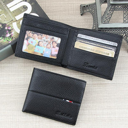 Rfid Men Short Wallet With Card Slots - Black-1915197283536867333