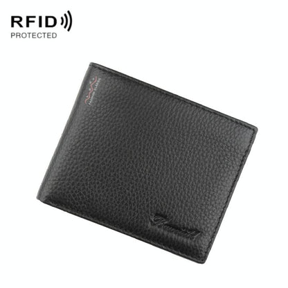 Rfid Men Short Wallet With Card Slots - Black-1915197283536867335