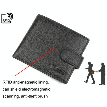 Rfid-Protected Men Short Wallet - Secure & Compact-1915198257408118790