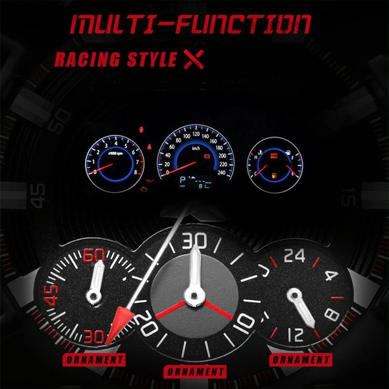 Waterproof Quartz Watch With Black Leather Strap And White Shell-1915197033619263491