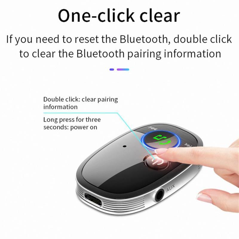 Wireless Car Bluetooth Music Receiver - Black-1915196889184210947