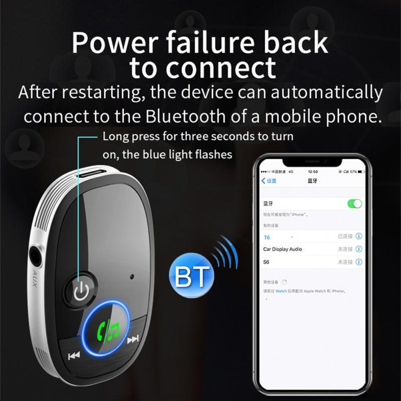 Wireless Car Bluetooth Music Receiver - Black-1915196889184210949