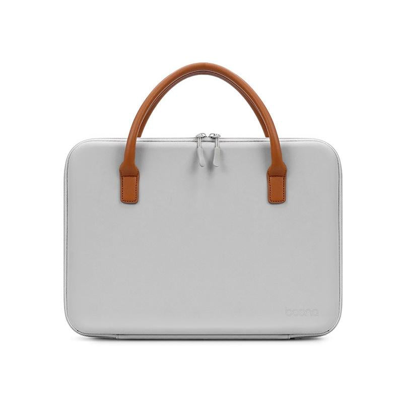 Waterproof Multifunctional Computer Bag - Gray Leather Wear-Resistant-1915198358738309127