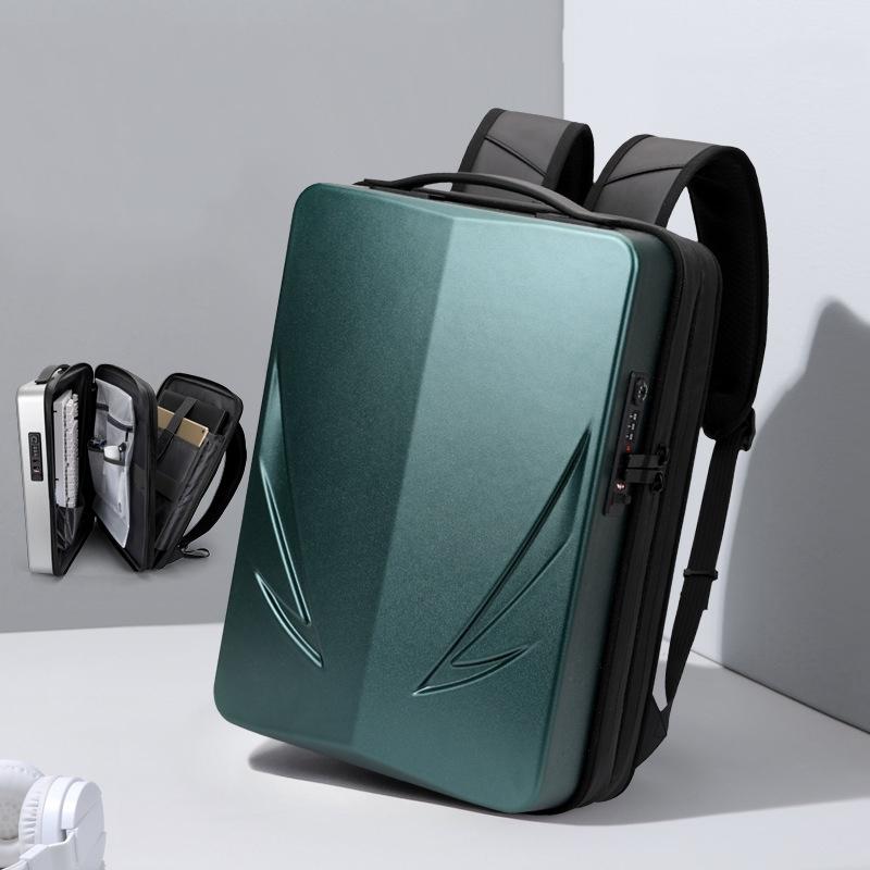 Men Gaming Backpack - Double-Layer Hard Shell - Green-1915197790728884231
