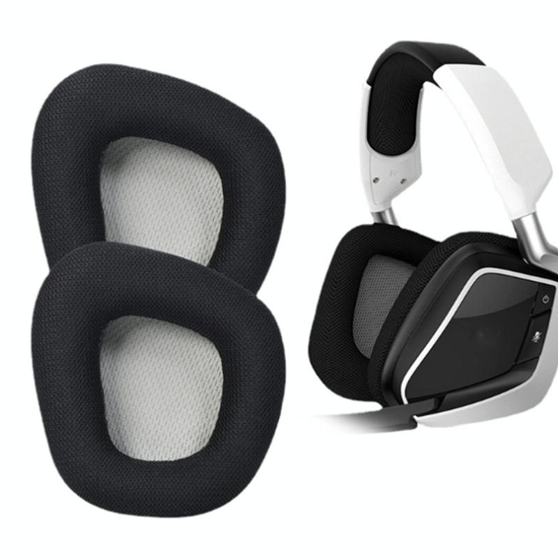 Black Lamb Leather Earpads For Corsair Void Pro Elite - Set Of 2-1915197266432495620