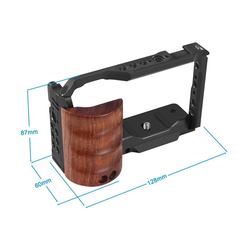 Wooden Handle Alloy Rabbit Cage For Sony Zv-E10 Camera - Black-1964932216274423809