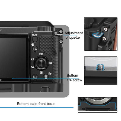 Wooden Handle Alloy Rabbit Cage For Sony Zv-E10 Camera - Black-1964932216274423811