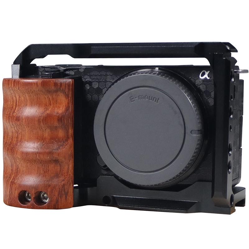 Wooden Handle Alloy Rabbit Cage For Sony Zv-E10 Camera - Black-1964932216274423813