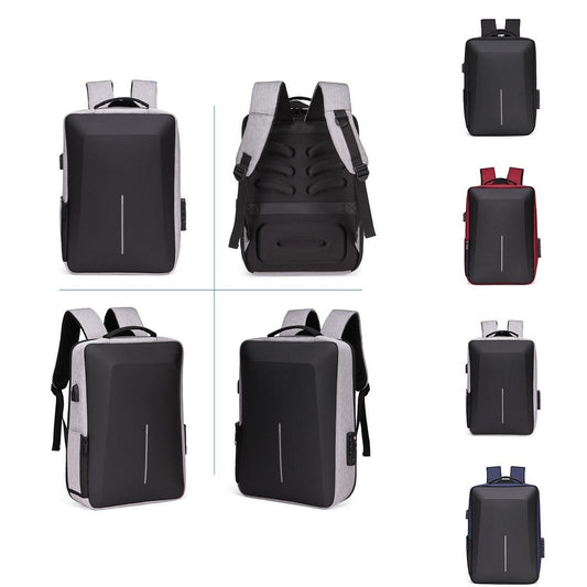 Anti-Theft Hard Shell Backpack For Men - Black-1915198305290293249