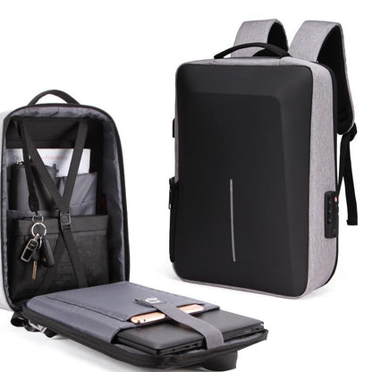 Men Anti-Theft Hard Shell Backpack With Alloy Frame - Gray-1915198122066317312