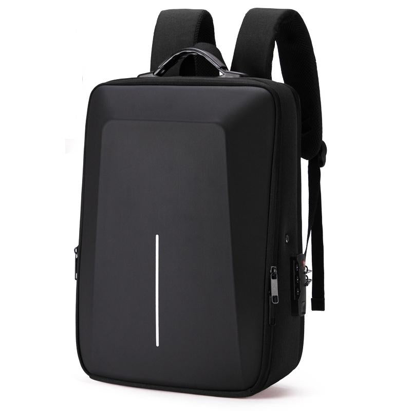 Anti-Theft Hard Shell Backpack For Men - Black-1915197631362109440