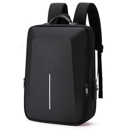 Anti-Theft Hard Shell Backpack For Men - Black-1915197631362109440