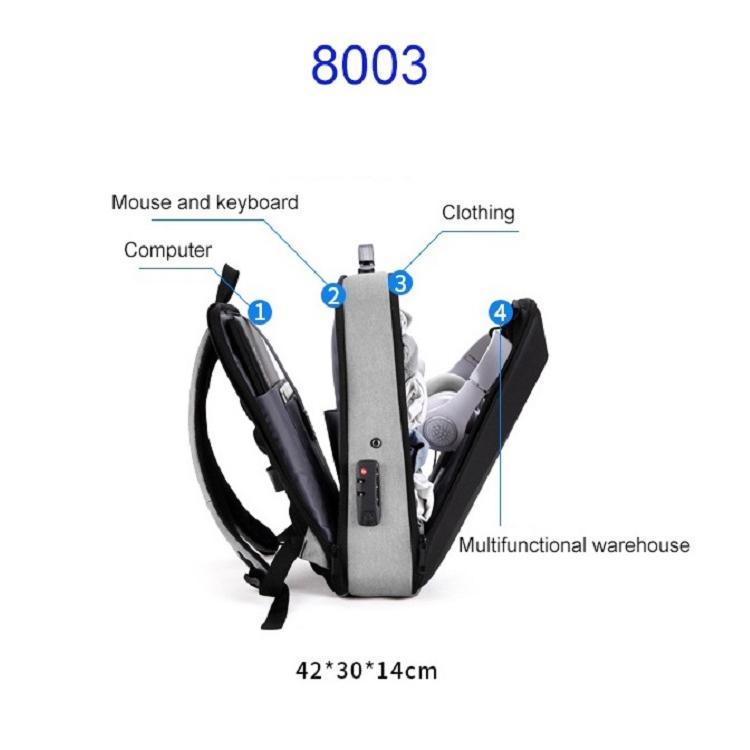 Anti-Theft Hard Shell Backpack For Men - Black-1915197631362109442