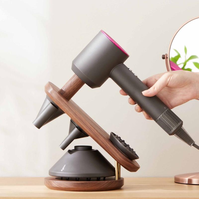 Black Walnut Hair Dryer Storage Bracket - Solid Wood-1915196908138270720