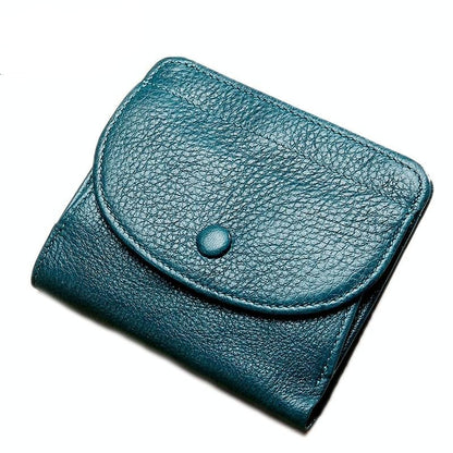 Genuine Leather Rfid Coin Purse - Blue-1915196686427361280