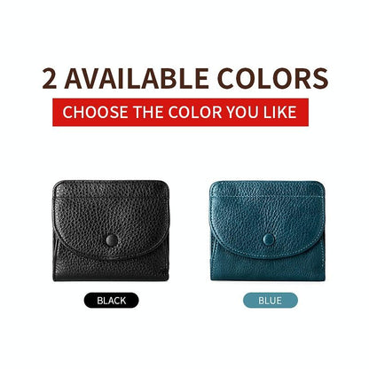 Genuine Leather Rfid Coin Purse - Blue-1915196686427361281
