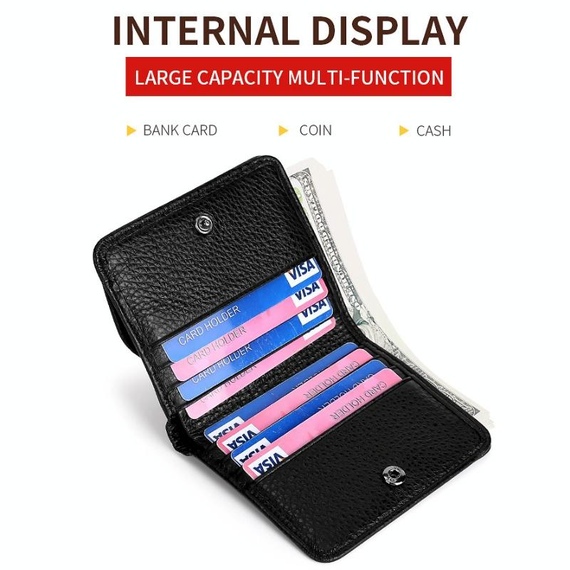 Genuine Leather Rfid Coin Purse - Blue-1915196686427361283